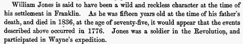 Excerpt from History of Allegheny County describing William Jones