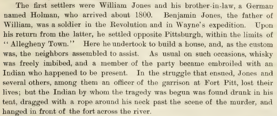 Thomas Cushing, History of Allegheny County, Pennsylvania: Including Its Early Settlement and Progress to the Present Time (Chicago: A. Warner & Co., 1889), pt. 2, 193.